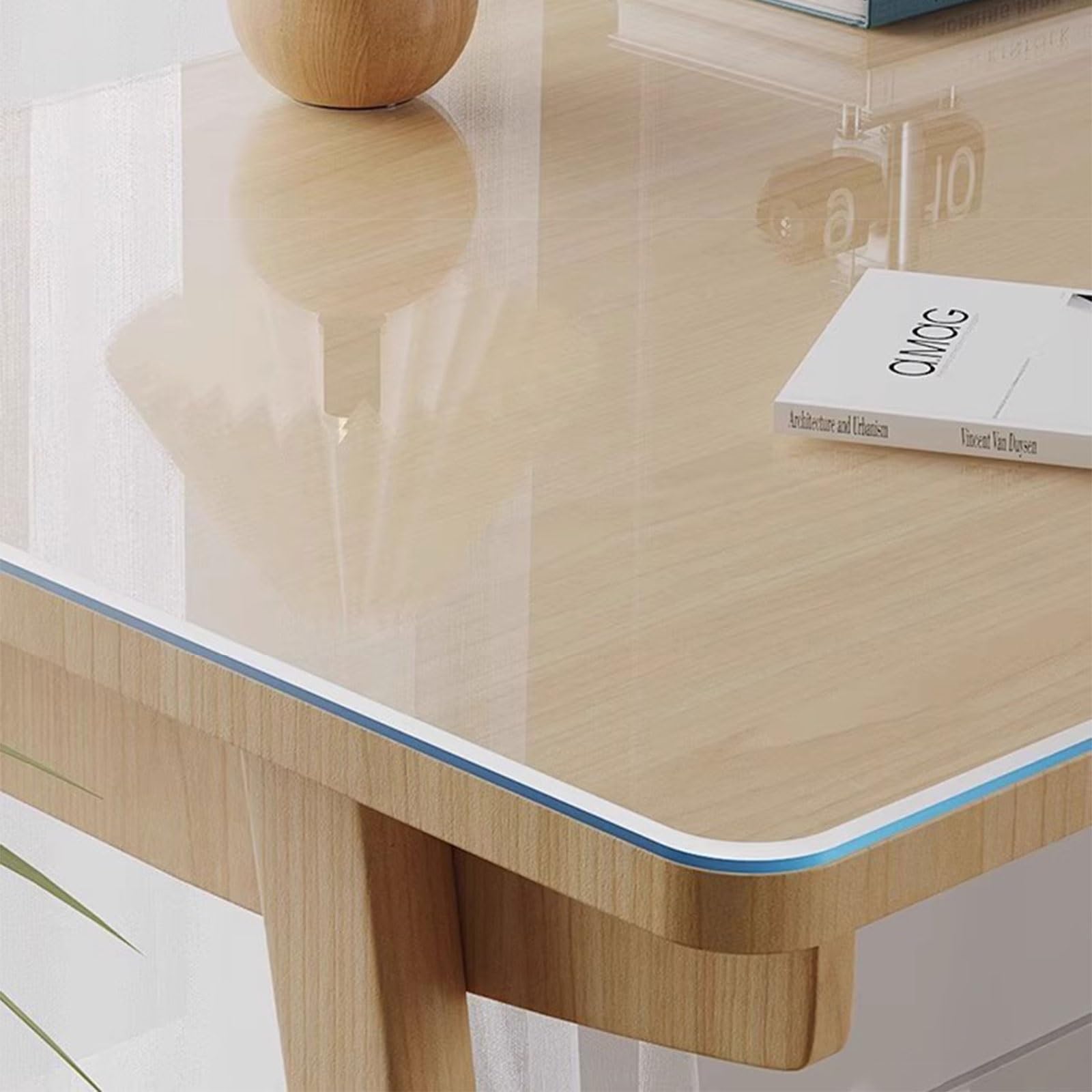 MRVAKDYDI Clear Table Protector, PVC Tablecloth Clear Waterproof Heat Grease Proof Round Corners Multisize Dining Kitchen(Thickness 2.5mm,100x140cm)