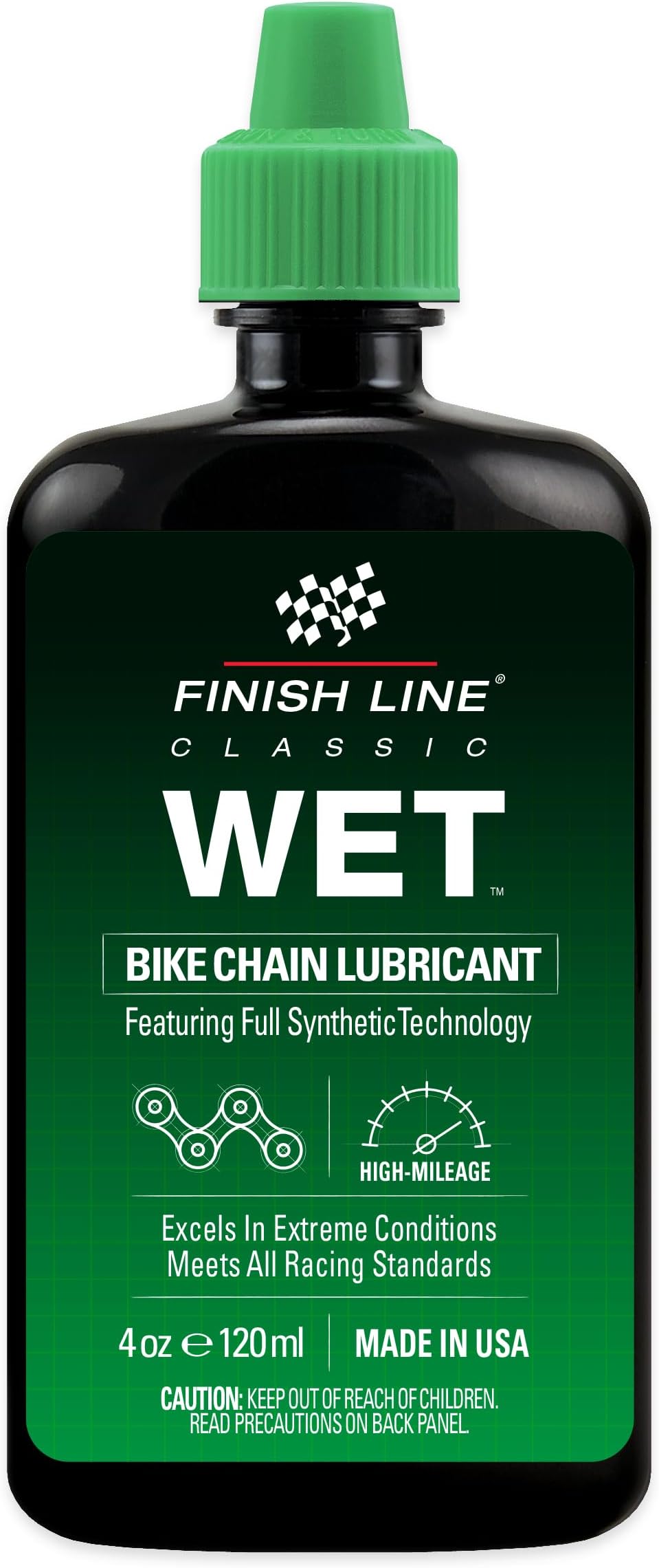Wet Bicycle Chain Lube – Long-Lasting Wet Style Lubricant for Road, Mountain, and Gravel Bikes – Reduces Friction and Repels Water – 4oz Drip Bottle