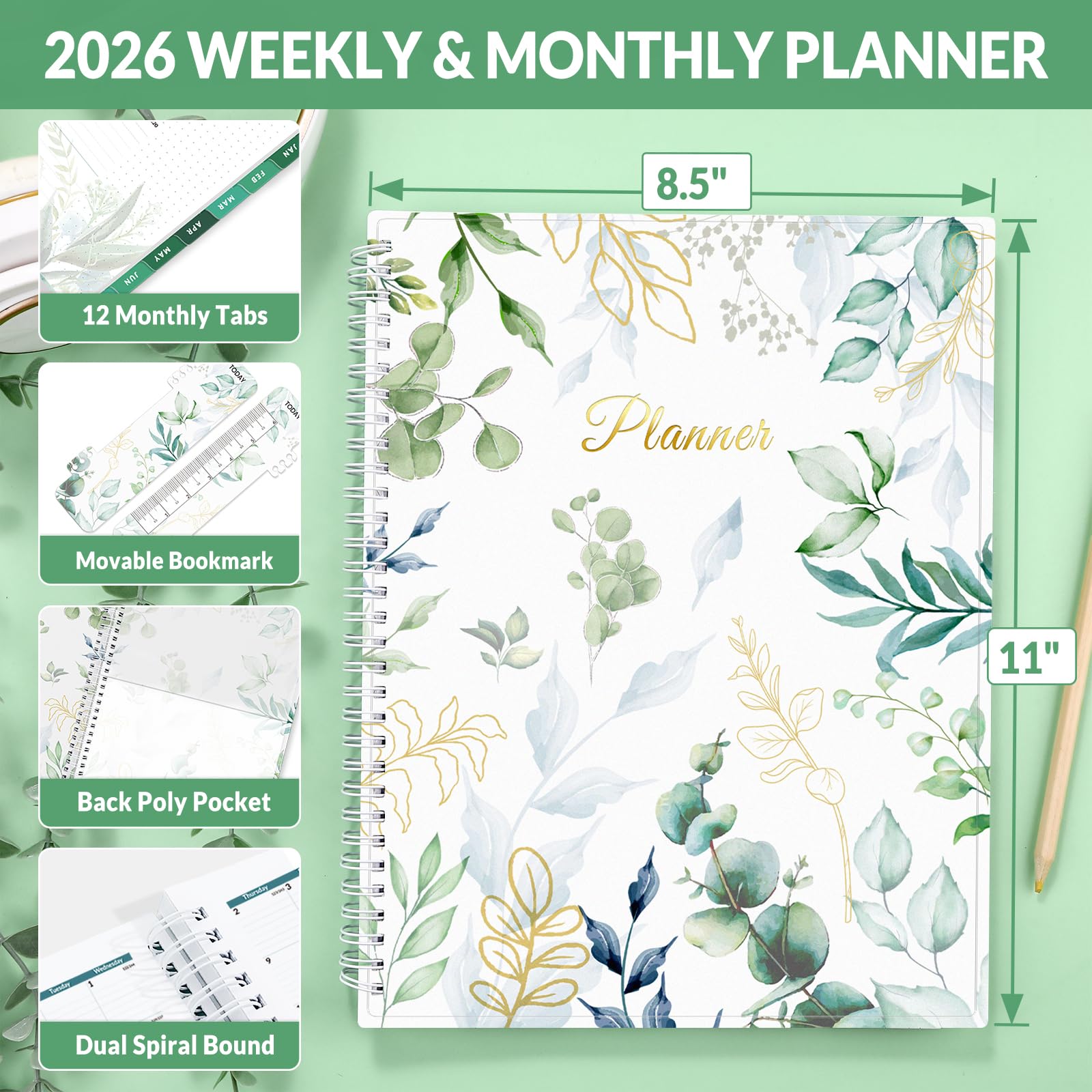 Snapklik.com : SUNEE 2026 Weekly And Monthly Planner - From January ...