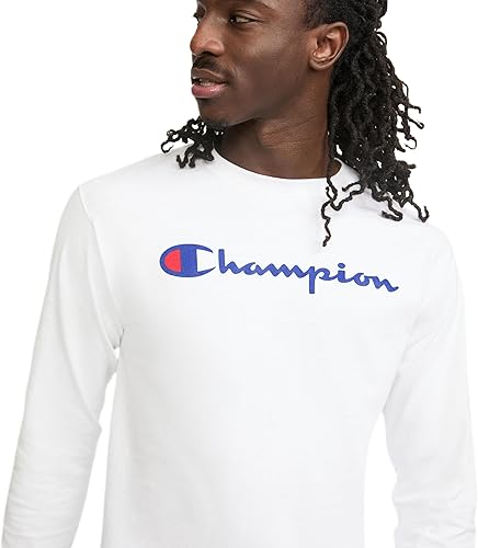 Miniatura 3 de Champion - Camiseta de manga larga para hombre, camiseta clásica para hombre (talla regular o grande y alta)