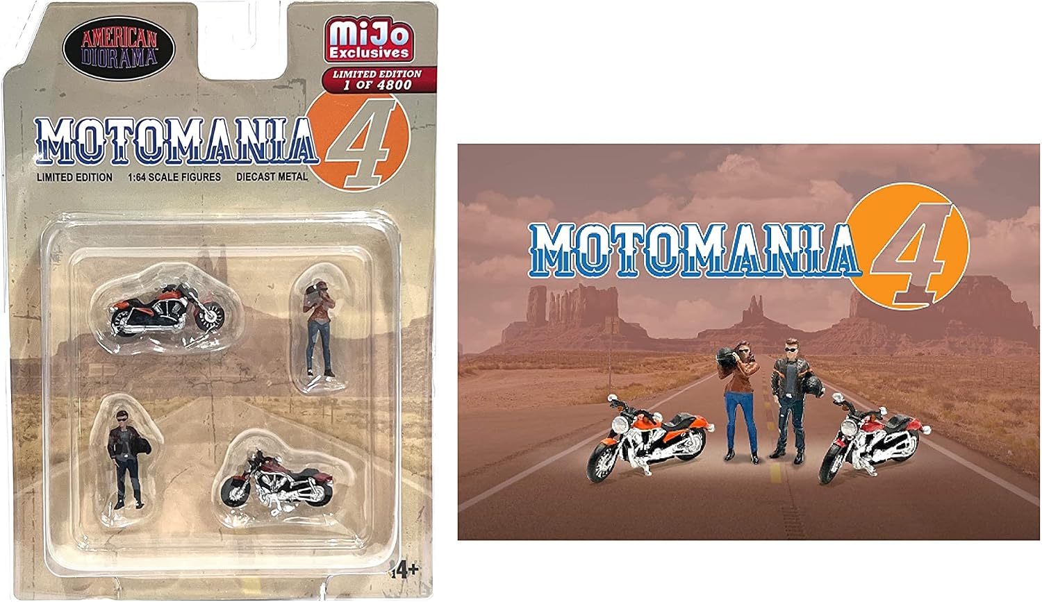 American Diorama 164 scale compatible with Motomania Figure Set No.4 With 2 Bikes