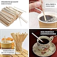 Vista 3 de Efavormart - Paquete de 5000 agitadores de café desechables redondos clásicos de madera de abedul de 4 pulgadas