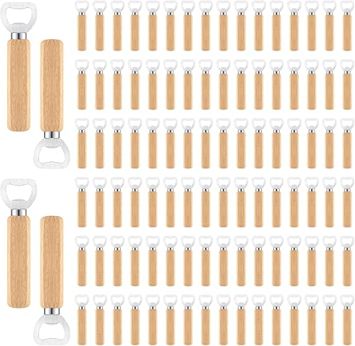 Miniatura 8 de Yugada Abrebotellas de madera, 50 unidades, abrebotellas de madera a granel, abrebotellas de cerveza de madera, abrebotellas de madera, abridor de