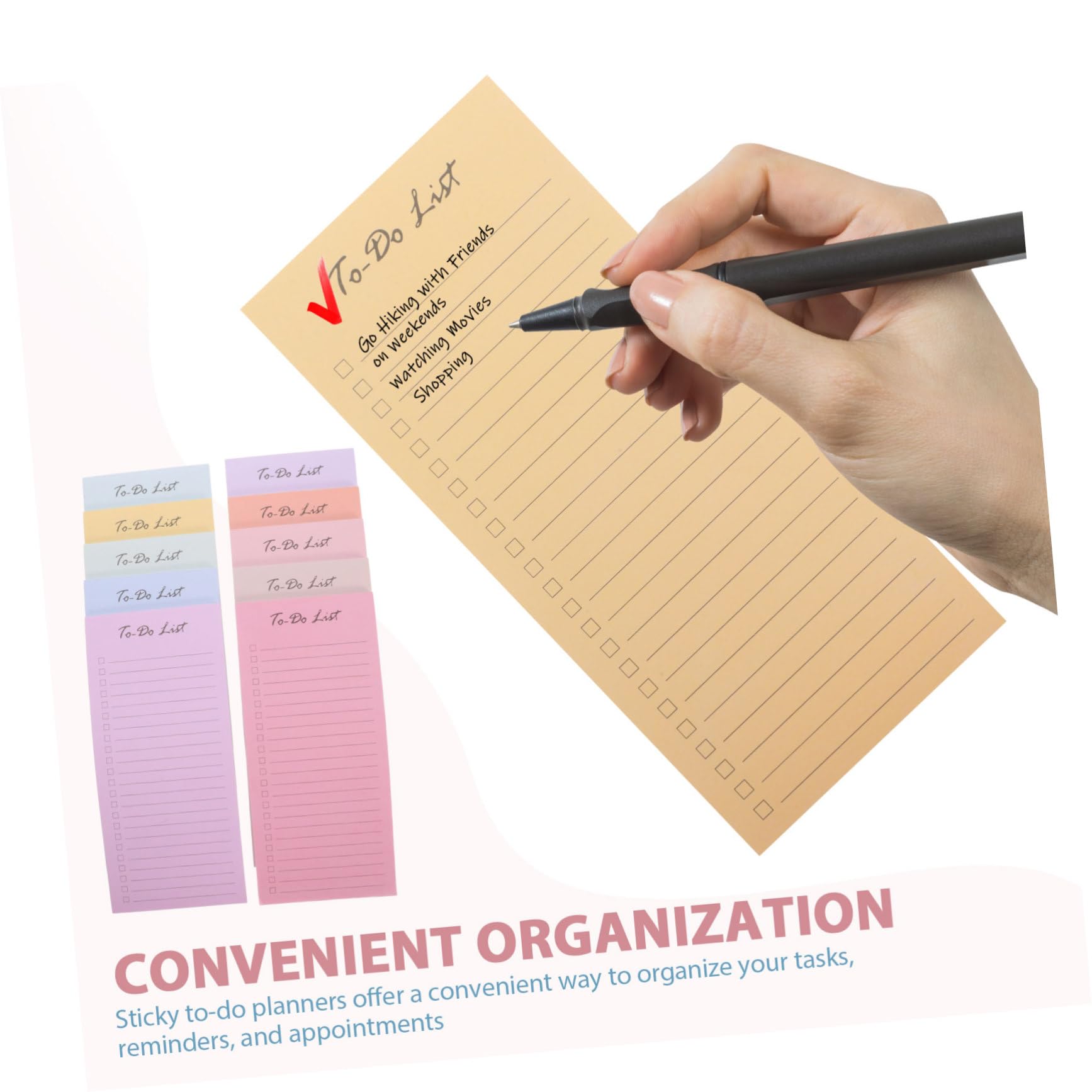 Blocco Note Adesivi To Do 10 Blocchi Carta per Appunti Giornalieri | 50 Fogli per Blocco, Organizzazione Pratica e Formato Portatile, per Scuola e Lavoro