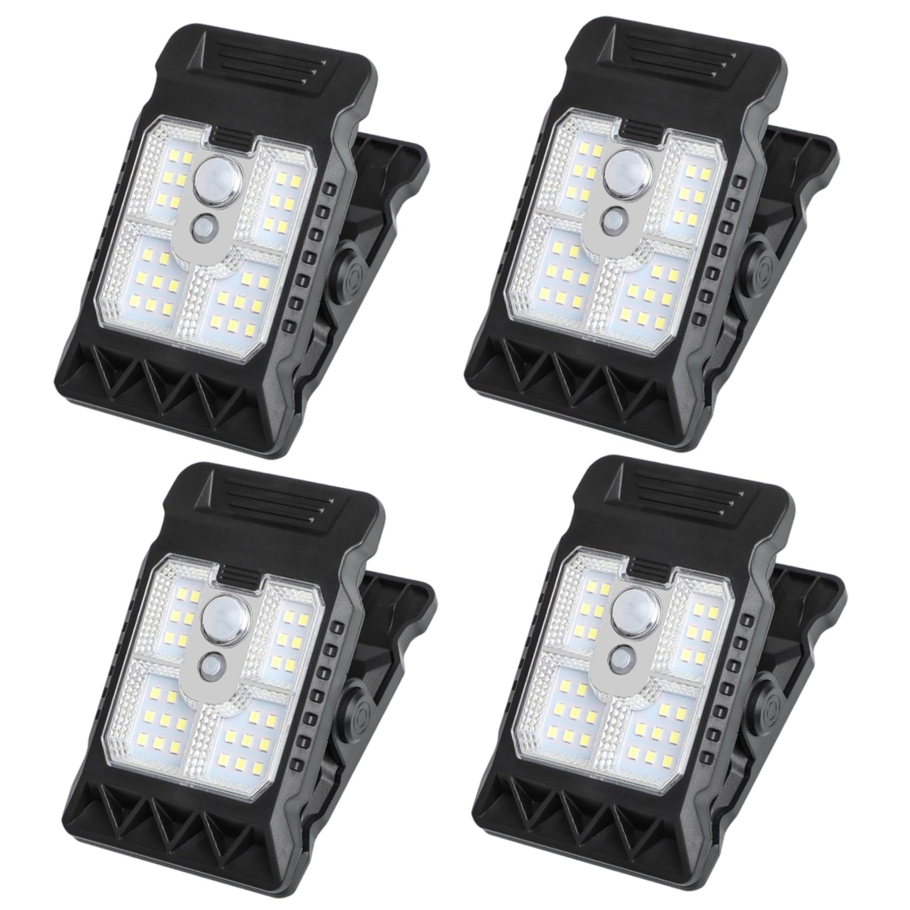 BEAHING 4Pcs Solar Clip Light with Motion Sensor, Portable Clip on Solar Lights Outdoor Multifunctional LED Lamp for Garden Home