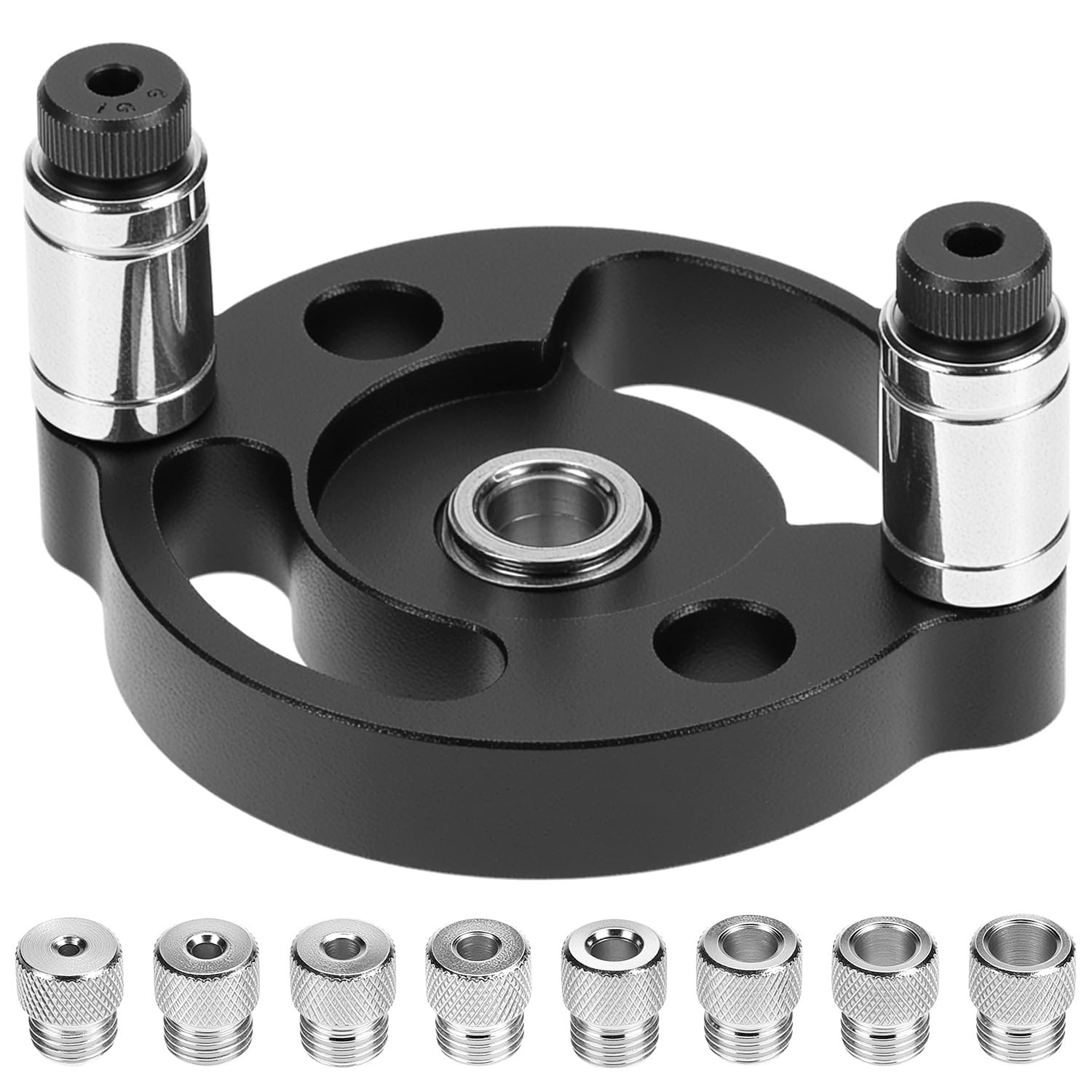 QWORK® Ayuda para perforación en carpintería, localizador de agujeros de aluminio con bocas de perforación de 3/4/5/6/7/8/9/10mm