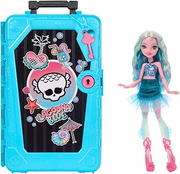 Monster High Skulltimate Secrets Lagoona Blue Doll and Accessory Set Destination: Gore-geous Oasis with Case and Over 19 Accessories Including Clothing JDR51