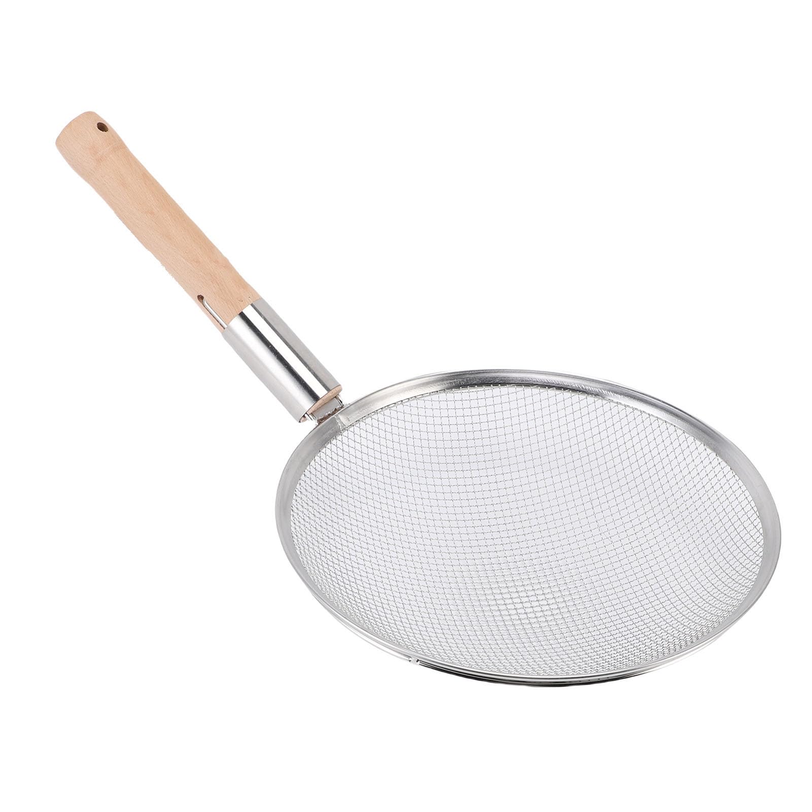 Feinmaschiger Schaumlöffel aus Edelstahl mit Holzgriff Zum Kochen in der Küche zu Hause, 25,4 Cm (30cm)