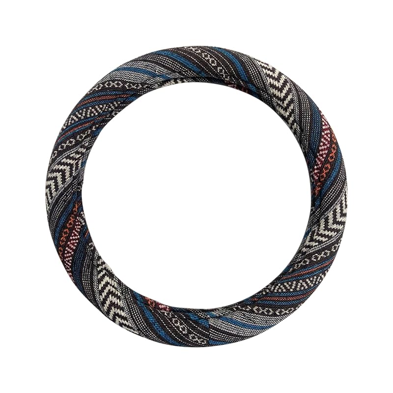 Capa para Volante LSAUTO Estilo Étnico Baja Blanket em Tecido de Algodão, Antiderrapante, 38,1 cm (15 pol.)