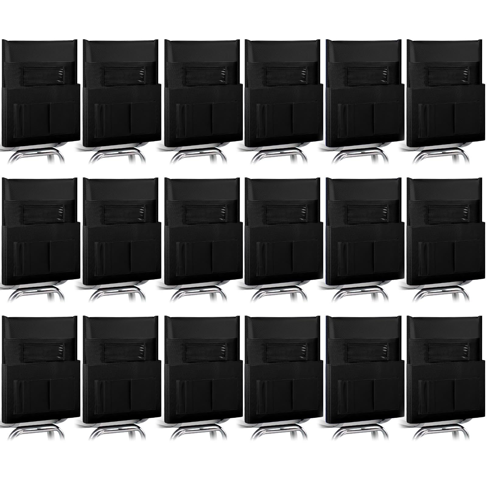 Tisancy18 Pcs Student Chair Pockets 19 x 15 Inch Classroom Chair Bag Seat Storage with Name Tag, Chair Back Sacks with 6 Pockets for Classroom, School, Home, Group Team Organizers(Classic Color)