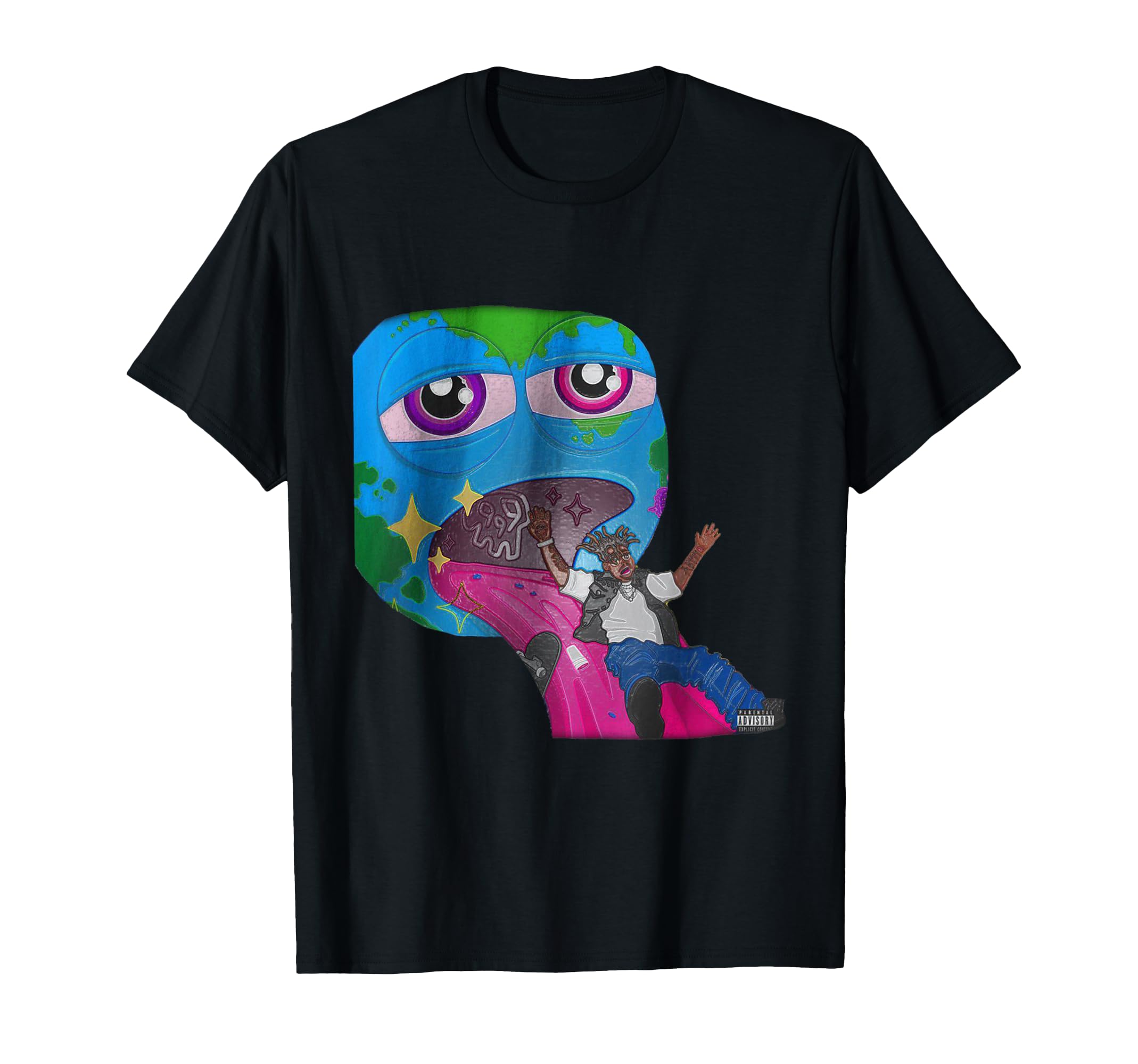 Unisex-Kids Black Cartoon Party Modern T-Shirt