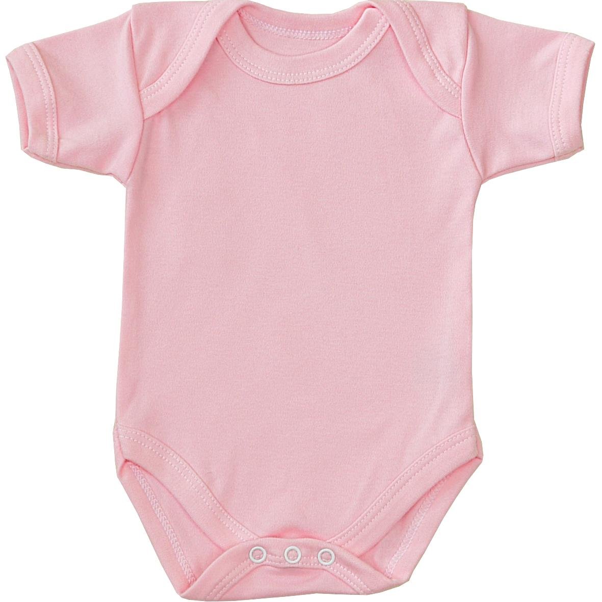 1 'One' Plain Coloured Baby Bodysuit/Vest Newborn -12 months BABY PINK 0-3