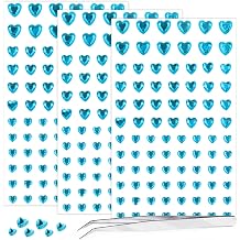 264Pcs Heart Face Gems Love Gems, Self-Adhesive Face Jewels Rhinestones 5/7/10 mm DIY Face Gems Stick on, Valentine Makeup Gems Rave Accessories for Face Eyes Hair Makeup Body, Crafts Blue