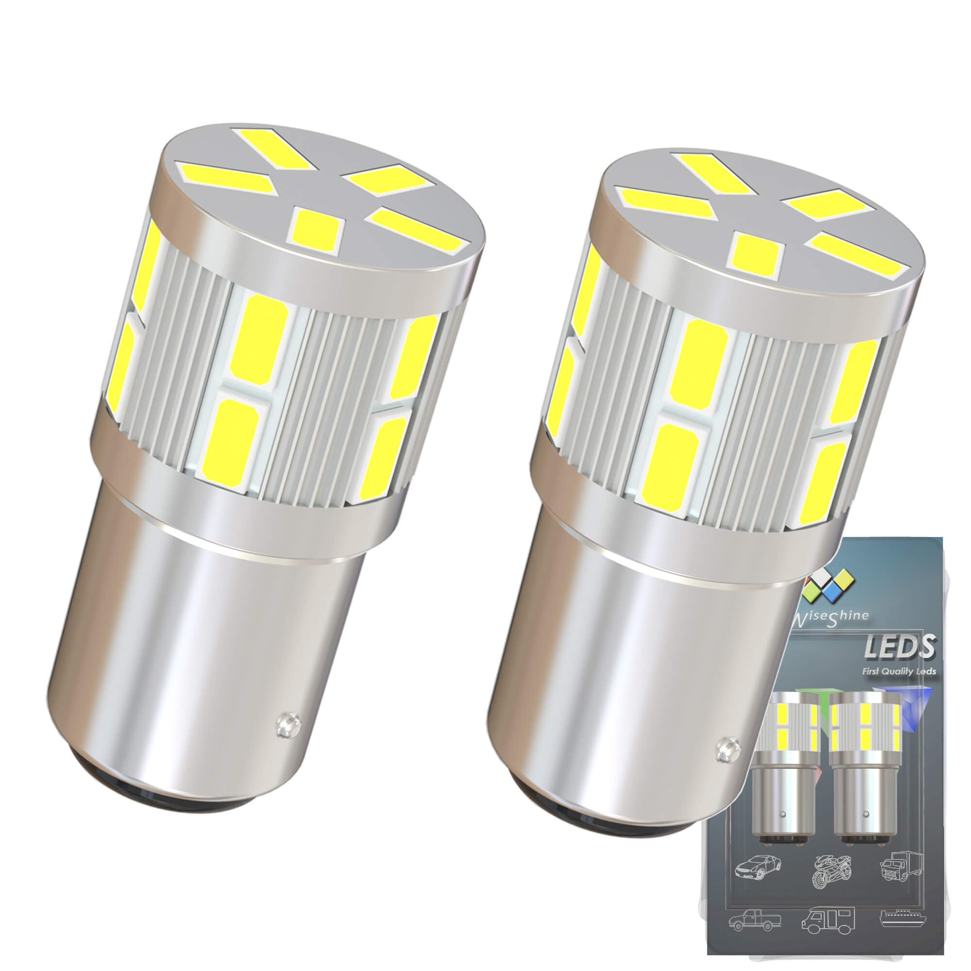1142 LED Bulb BA15D H/L 1130 1004 Light Bulb White Replacement for Automotive Lanscape Camper Truck Interior Parking Light DC 12V-24V (Pack 2)