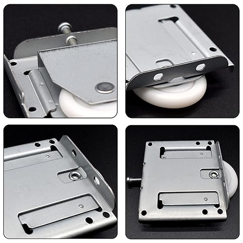 Miniatura 5 de Polea de gabinete de 4 piezas Armario Puerta corredera Ruedas de rodillo Polea de pista de muebles Rodillo de puerta deslizante Armario