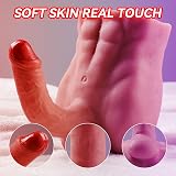 Male Sex Doll with Flexible Dildo, 2 in 1 Realistic Torso Sex Dolls 7 Inches Huge Penis for Masturbation, Tight Anal Hole for Gay Sex Toys Unisex Masturbator for Women Men Couple Sex Toy Torso Dildo