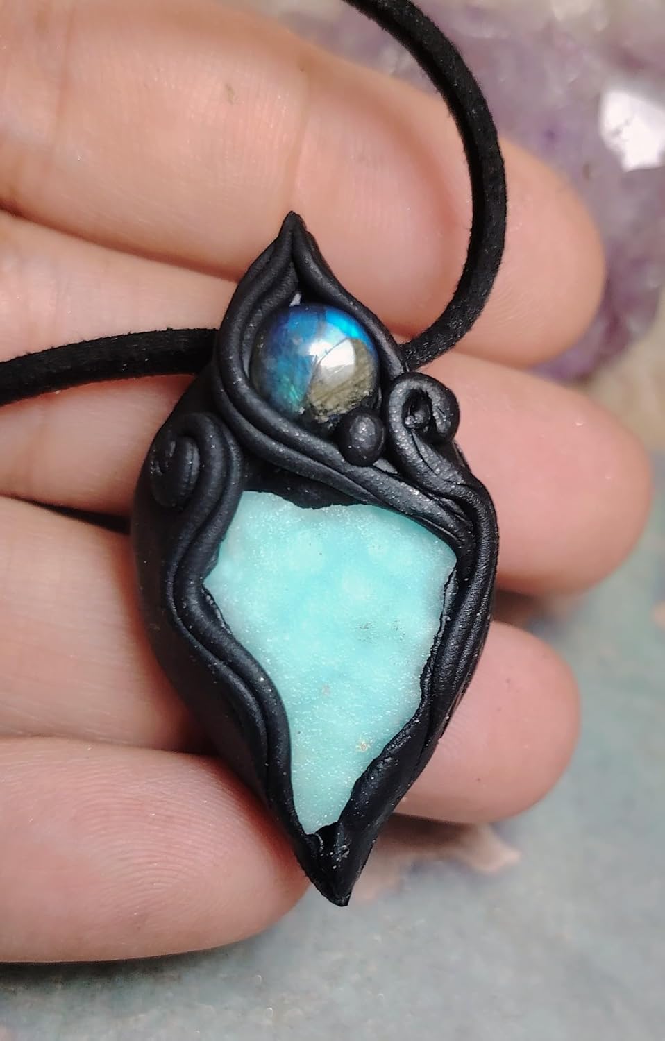 | Sirian Starseed Stargate Necklace | Raw Blue Hemimorphite Specimen Pendant | Sirius Constellation 5D Ascension Energy |Jewelry for the New Earth