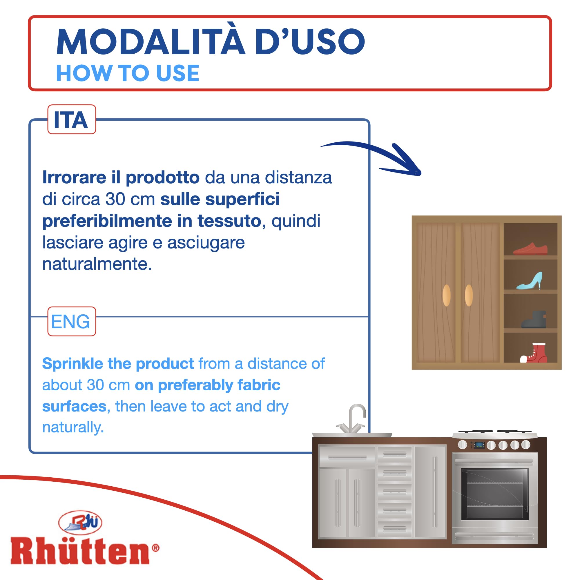 Togli Odori, Rhutten, Casa Linda, Elimina i Cattivi Odori in Casa, Profumo di Pulito, 750ml