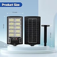 Vista 7 de Solar Lights Outdoor, IP66 Waterproof LED Street Light Outdoor Motion Sensor with Remote, 6000K Dusk to Dawn Solar Security Flood Lights for Outside