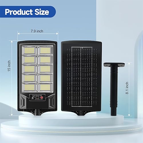 Miniatura 7 de Luces solares para exteriores, IP66 impermeable, luz de calle LED, sensor de movimiento para exteriores con control remoto, 6000 K del atardecer al