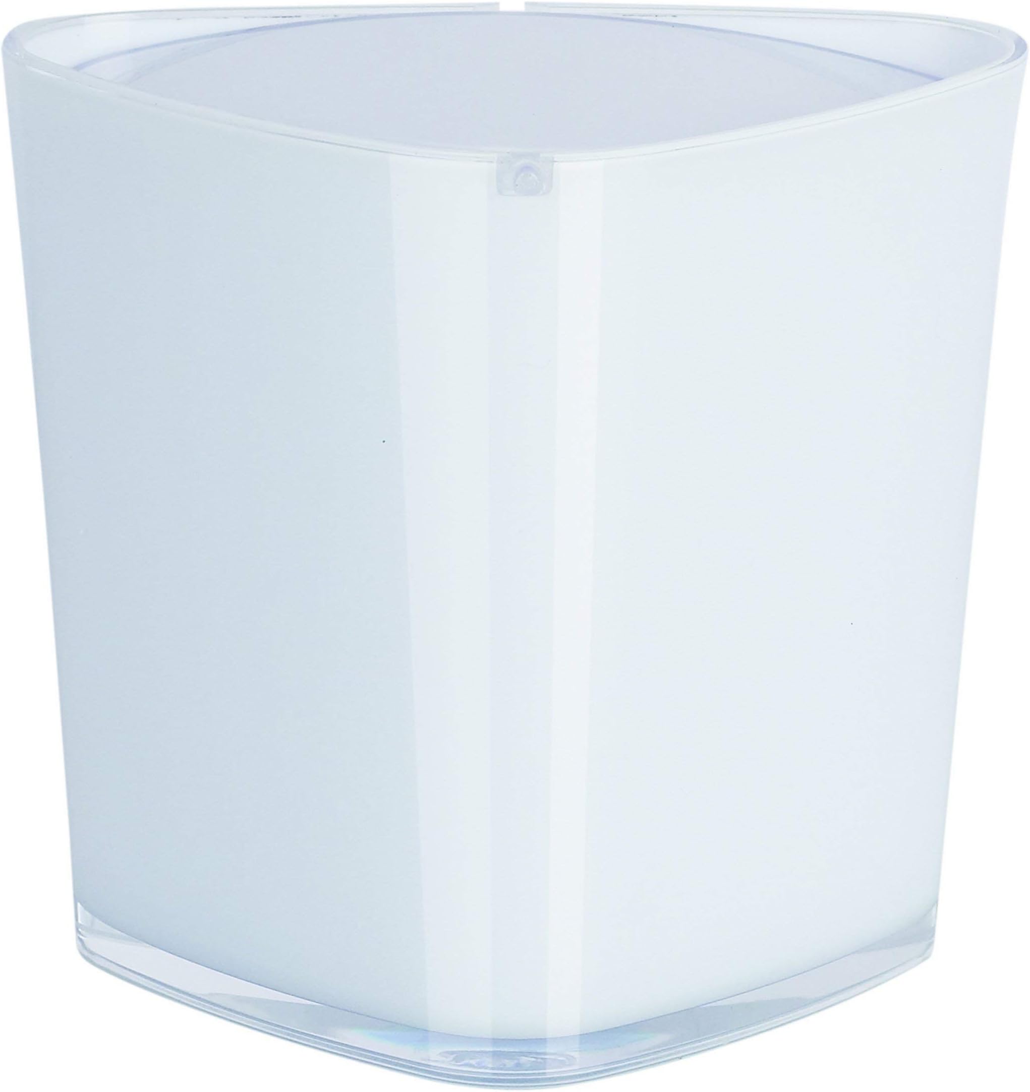 Spirella Trix Acrylic White Bin - Cosmetic Bin - Table Bin - Dust Bin
