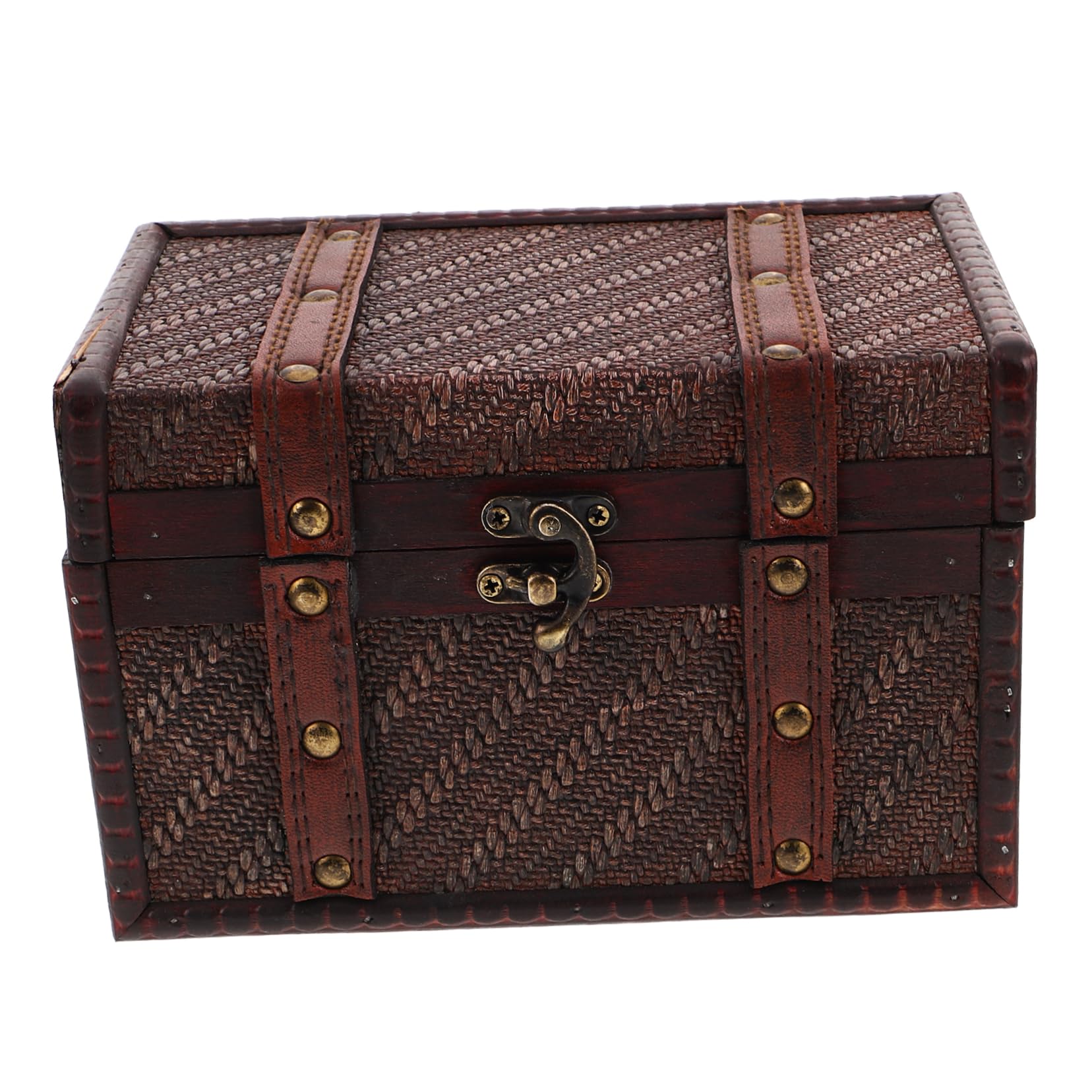 VANZACK Vintage Woven Jewelry Box Decorative Keepsake Storage Organizer for Women Timeless Treasure Chest with Unique Textured Design for Documents Accessories