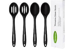 Silicone Serving Spoons Cooking Spoon, 4 Pack Nonstick Heat Resistant Kitchen Spoons for Cooking