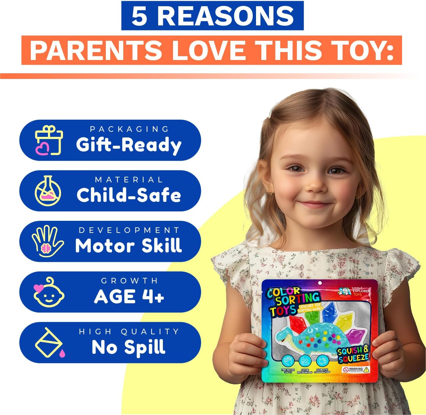 2pc Toddler Easter Basket Stuffer Dinosaur Sensory Toys 3-5 Travel Color Sorting Matching Activities Preschool Car Ride Quiet Calm Down Fidget Gift Ready Fine Motor Toy for Kids Ages 3 4 5 Educational