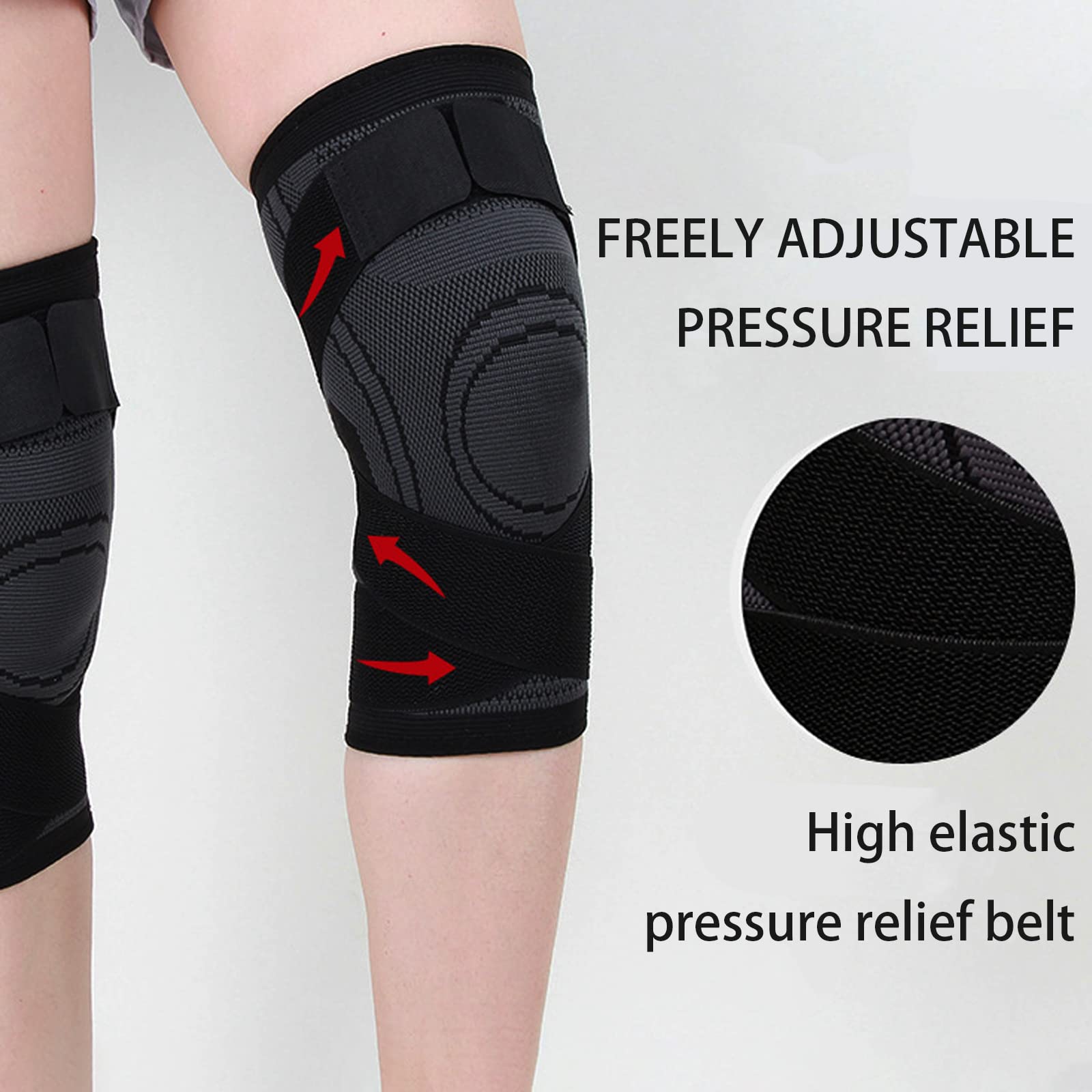 Genouillères Rotuliennes Réglables - Lot De 2 - Pour Sport, Ménisque Et Arthrose - Avec Protection En Silicone