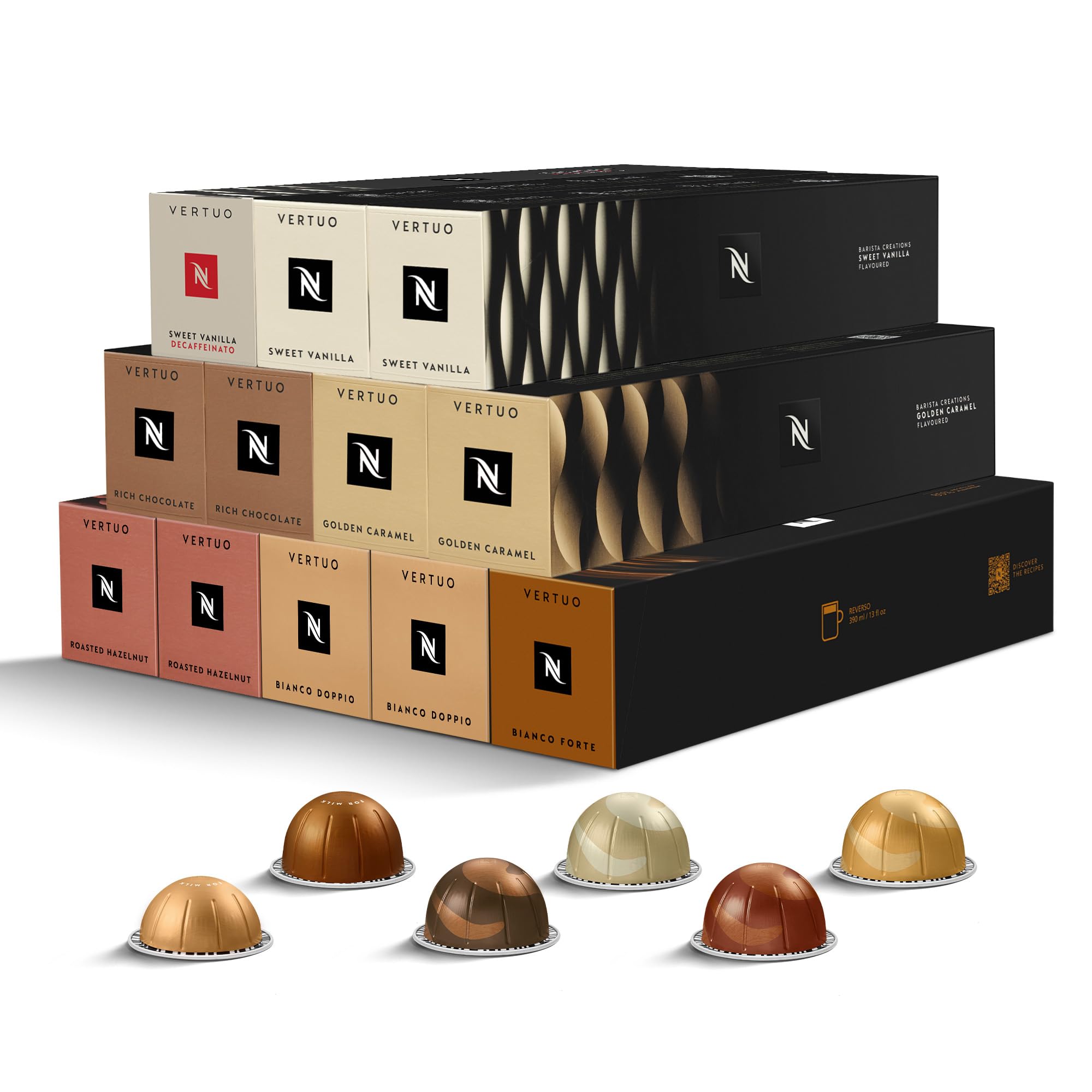 CAPSULE NESPRESSO ORIGINALI - Selezione Caffè Barista Creations Vertuo da 120 Capsule Nespresso Caffè, Linea Vertuo, Caffè con latte, Cappuccino, Mug, Double Espresso