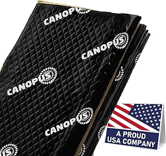 CANOPUS Sound Deadening Mat for Cars, 50 mil 36 sqft, Pack of 18 Sheets, Butyl Sound Deadener Mat, Audio Car Sound Dampening Material for Car Trunk, Door, Floor and Ceiling, Black
