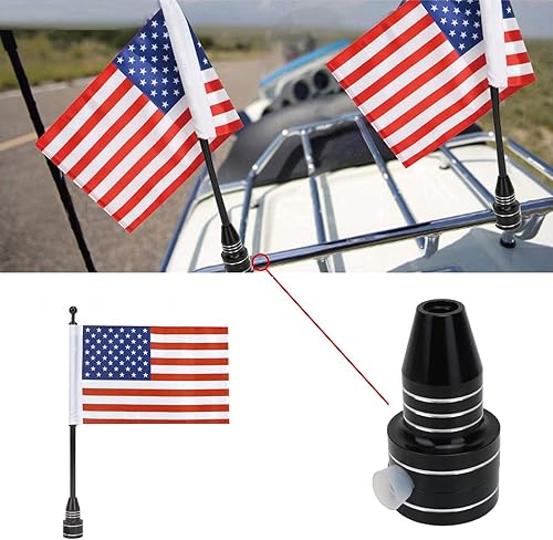 Miniatura 2 de Bandera de motocicleta de 6 x 10 pulgadas, bandera estadounidense roja para Harley Davidson, Yamaha, Honda, Goldwing CB, VTX CBR, mástil de acero