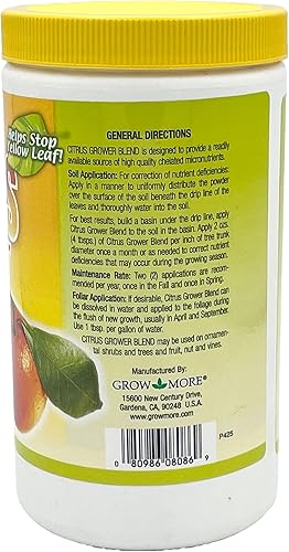 Miniatura 3 de Grow More Mezcla de cultivo de cítricos (20 onzas) Fertilizante de frutas y cítricos, fertilizante multiusos de micronutrientes de limón y cítricos
