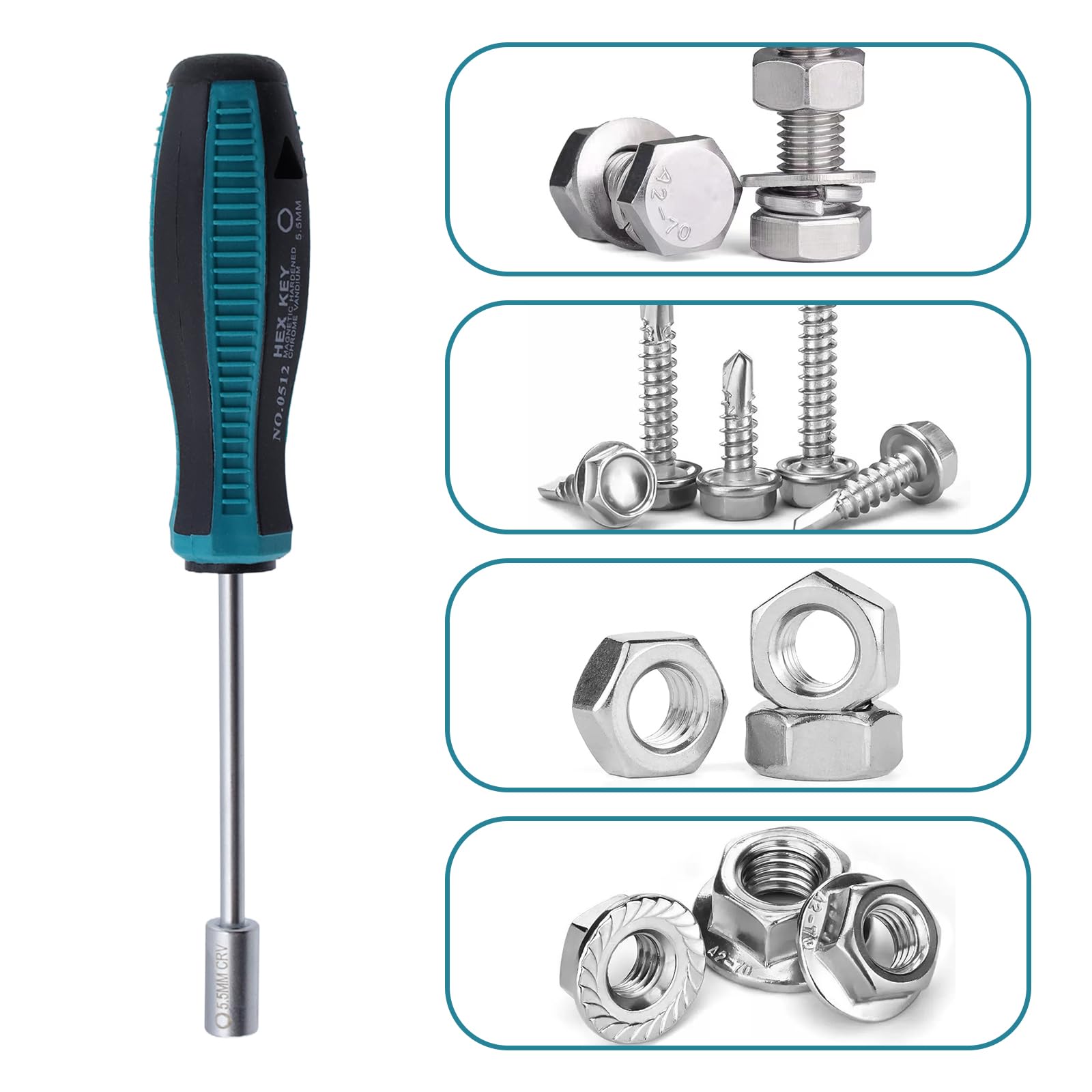 Hex Nut Screwdriver Set - 2 Pcs, Rannb -4