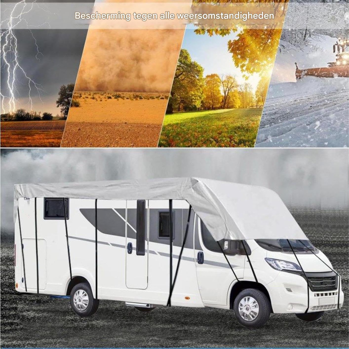 Wohnmobil Schneeabdeckung Planenstoff Wasserdichte UV-Schutz Plane | Winddichte Sonnendichte Campingfahrzeug Verdeckabdeckung Für Reisen Camping Strandabenteuer Winterroadtrip Campingplätze Für