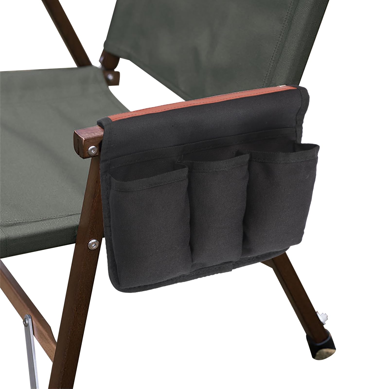 Armchair Organiser Armrest Hanging Storage Bag Beach Chair Recliner Holder Pouch Outdoor Travel Camping Space Saver Bag Remote Control Phone Snacks Drink Caddy Home Bedside Chair Storage Pockets - Image 2