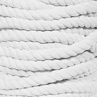 Vista 66 de Cuerda de algodón trenzado súper suave de 3 hebras (negro, 1 pulgada x 10 pies)