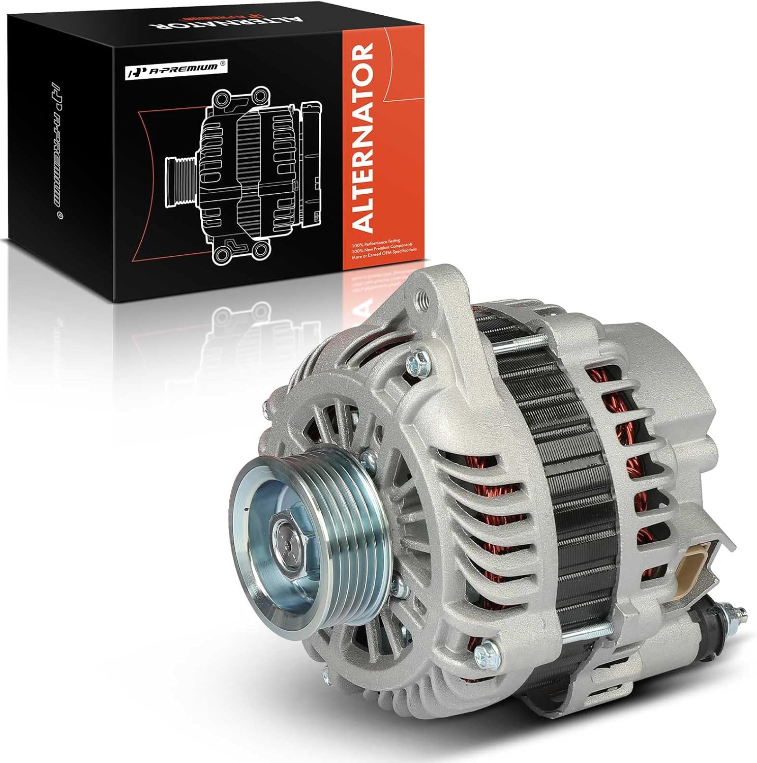A-Premium Alternator Compatible with Nissan Pathfinder 2004, 350Z 2003-2006 & Infiniti FX35 2003-2008, G35 2003-2006, 3.5L, 12V 110A 6-Groove Pulley Clockwise, Replace# 23100CD010, A003TG0191