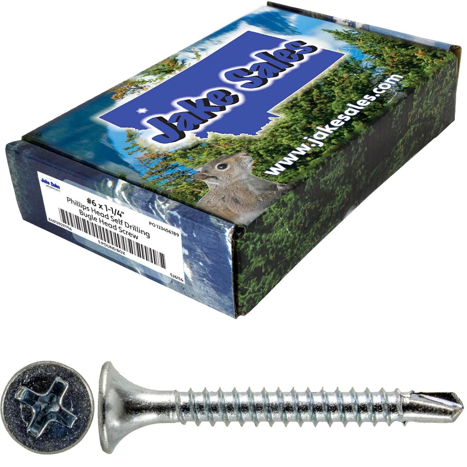 6 x 1-1/4" Bulge Head - Drywall to Metal - Phillips Head with Self Drilling #2 Drill Point tip - Zinc Coated for Corrosion Resistance. for Interior Usage. (5 POUNDS)