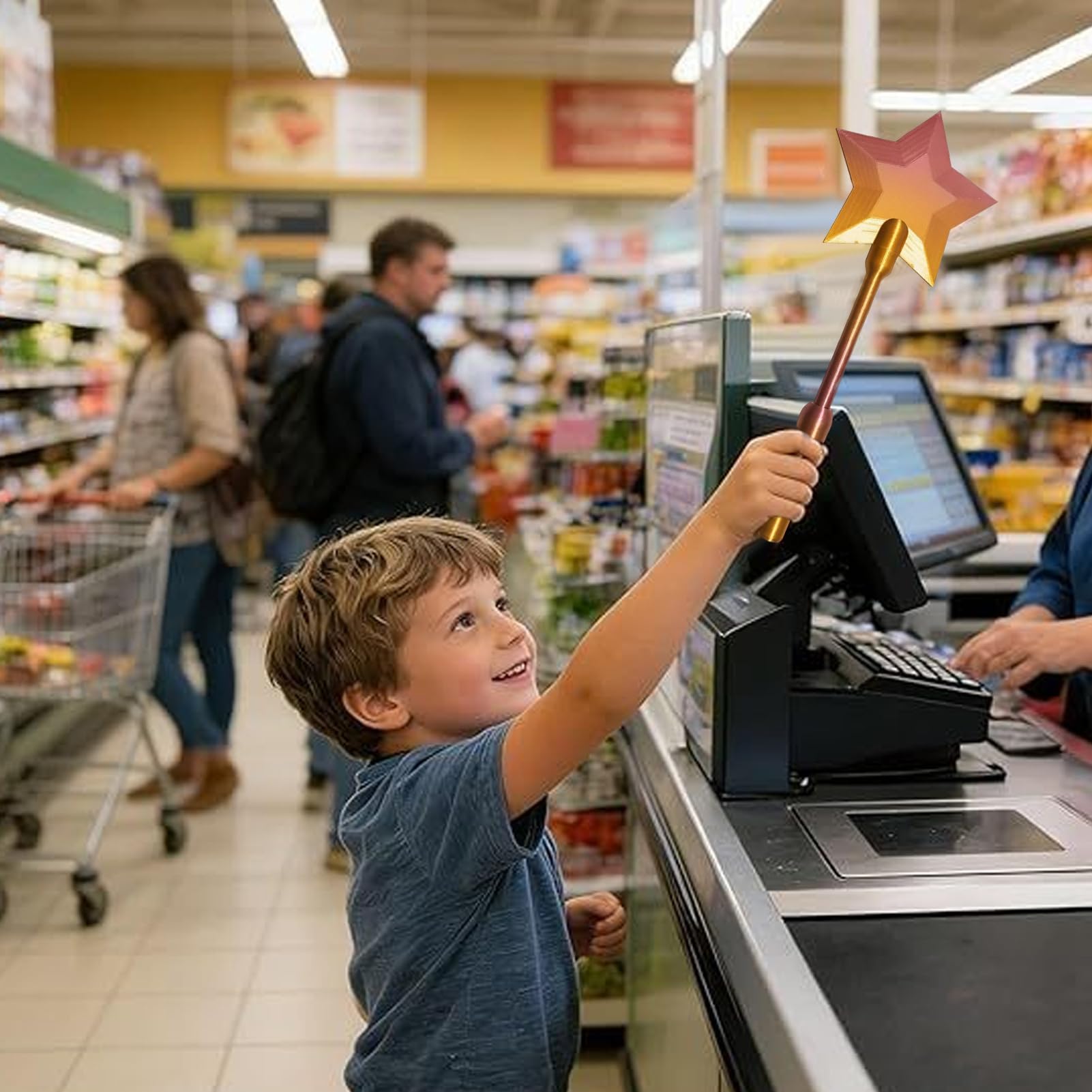 Magiczna różdżka płatności, magiczna różdżka, uchwyt na karty kredytowe, magiczny pręt do płacenia bez kontaktu, kreatywny uchwyt na karty kredytowe z gwiazdkami, zabawny uchwyt na karty kredytowe
