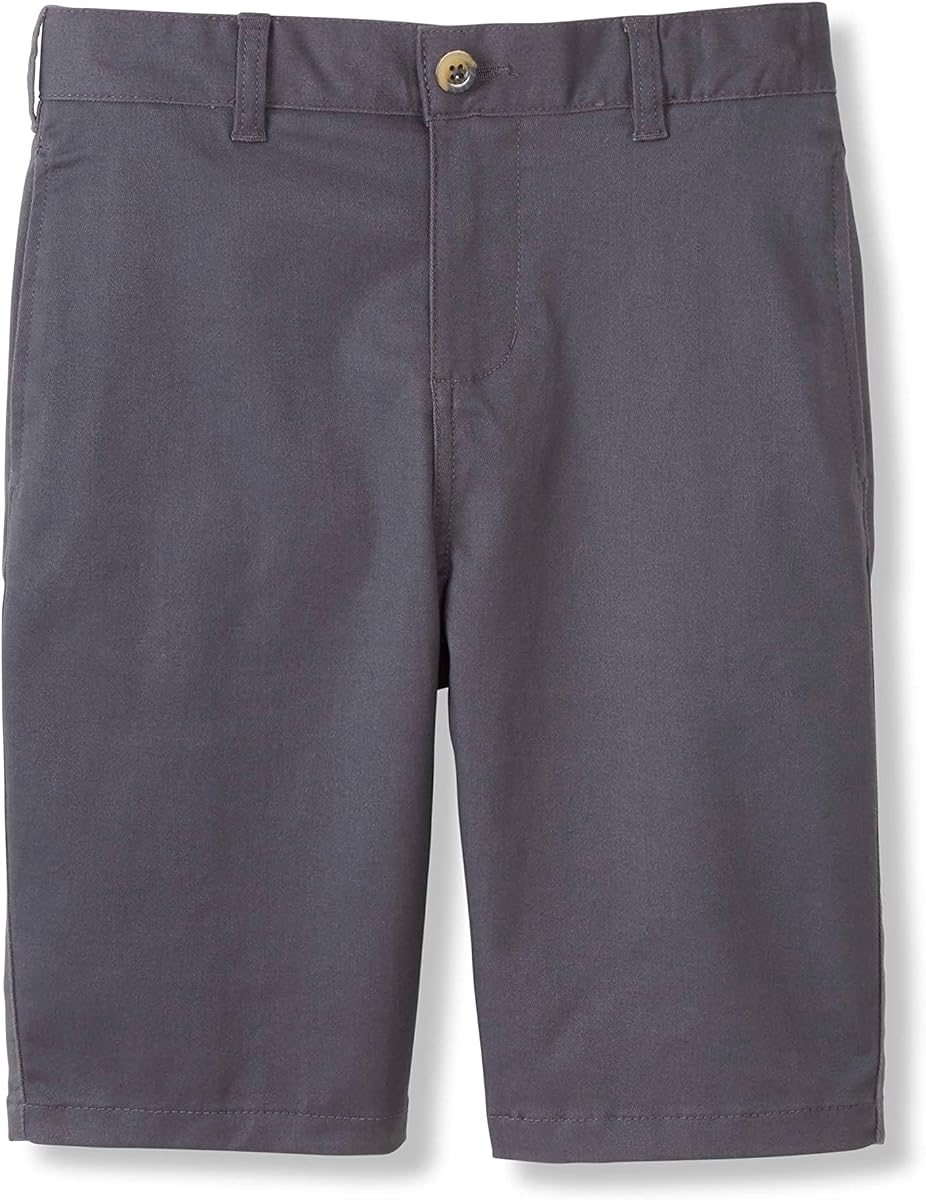 Boys Flat Front Stretch Twill Shorts with Adjustable Waist in Standard and Extended Kids Sizes Navy, 6