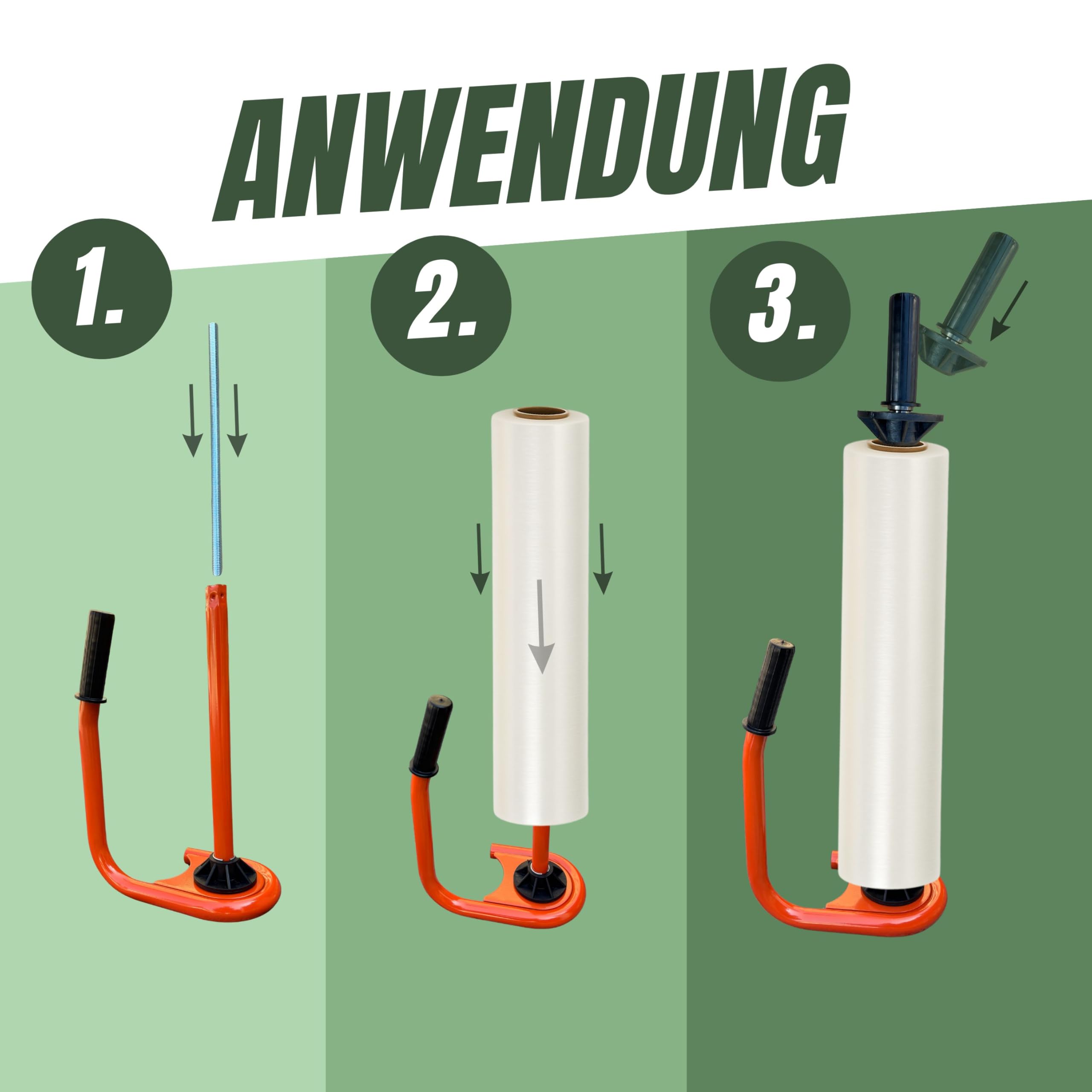 Profi Abroller Premium Orange Stretchfolienspender Abwickler
