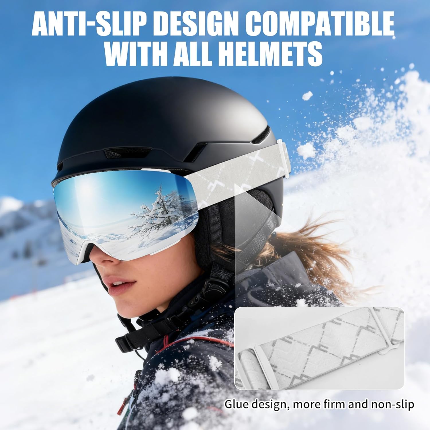 Ski Goggles Over Glasses Snow/Snowboard Goggles OTG Magnetic Full Revo for Men Women Adult UV Protection - Image 9