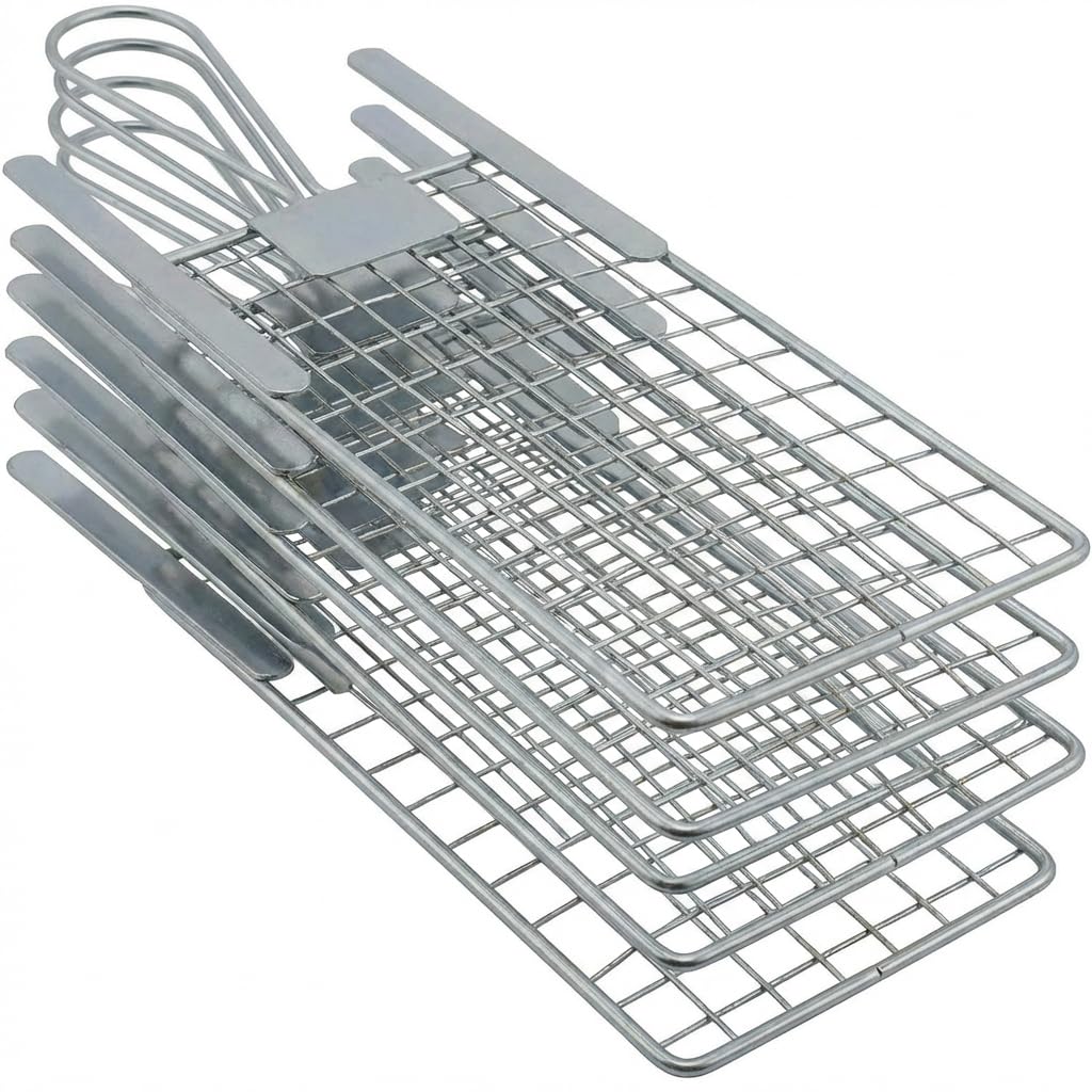 Zestaw 5 sztuk metalowych siatek kolorowych 100 x 210 mm – kratka do zdejmowania farby do wiadra i tac na farbę, solidna siatka wałkowa do wałka malarskiego