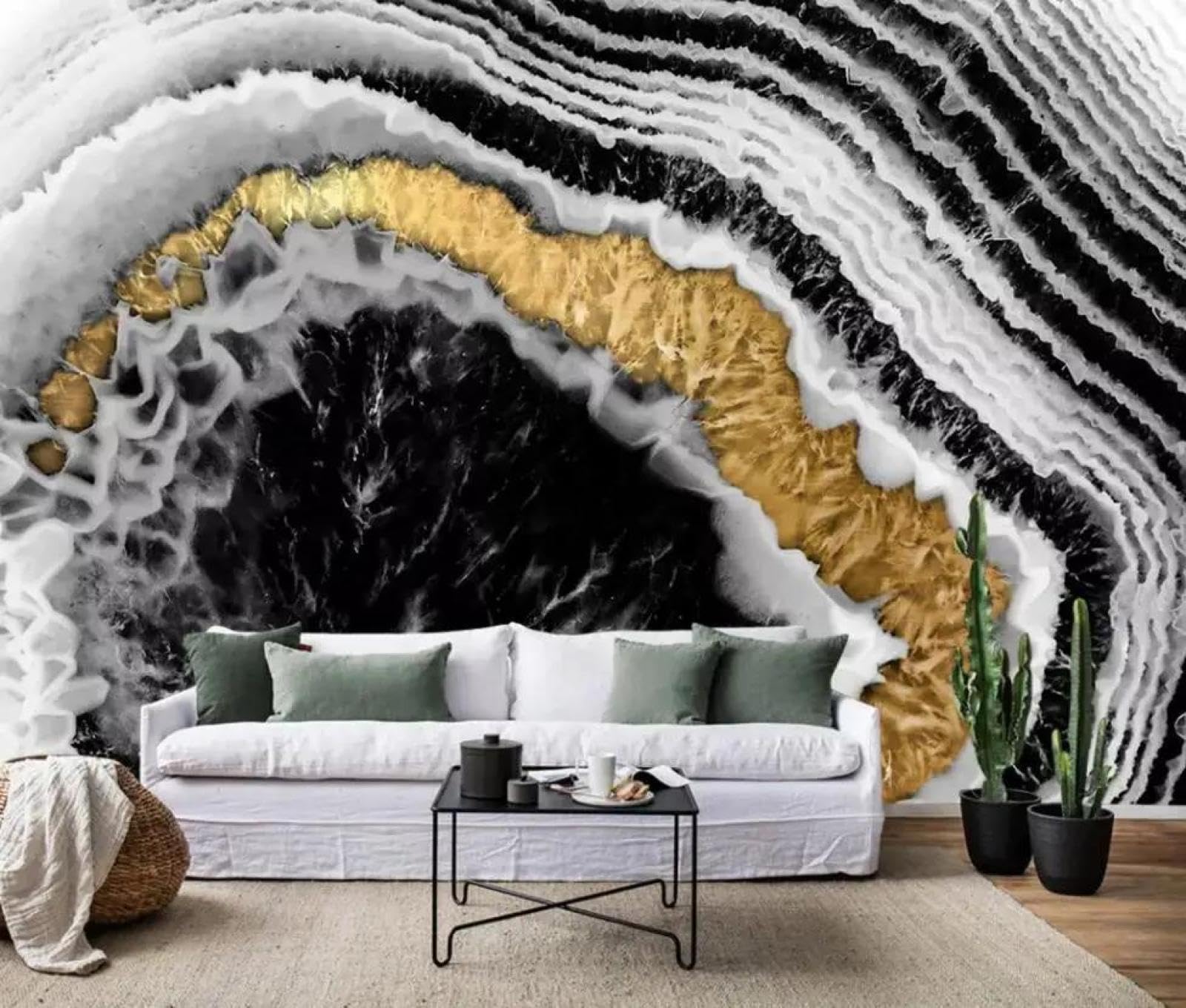 Papier peint mural 3D à couches de couleurs ILIYA tissu non tissé séjour
