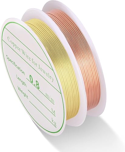 Miniatura 8 de MIKIMIQI Paquete de 2 alambres de joyería para manualidades, calibre 20, resistente al deslustre, alambre de cobre para abalorios de joyería,