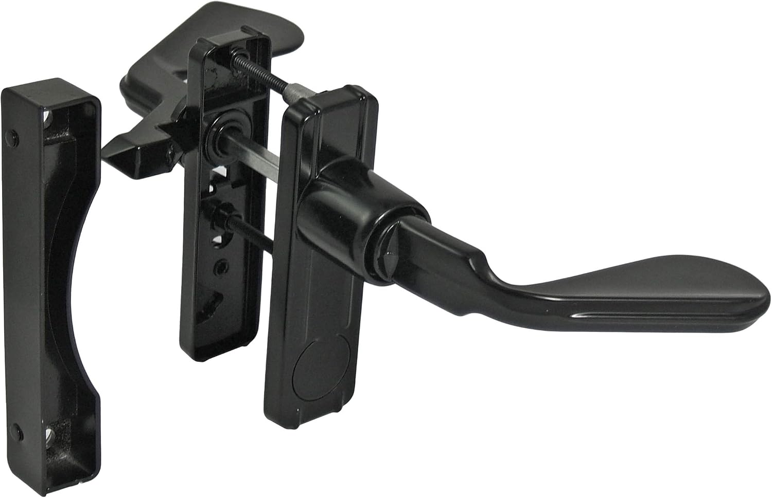 Ideal Security in-Swinging Door Handle, Storm Door Handle with No Key Lock, Black
