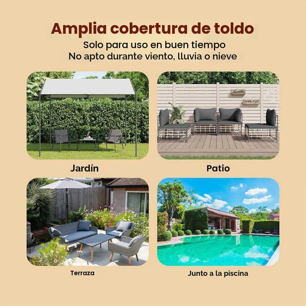 vidaXL Parasol Balinés 190 x 190 x 260 cm Algodón Redondo Crema