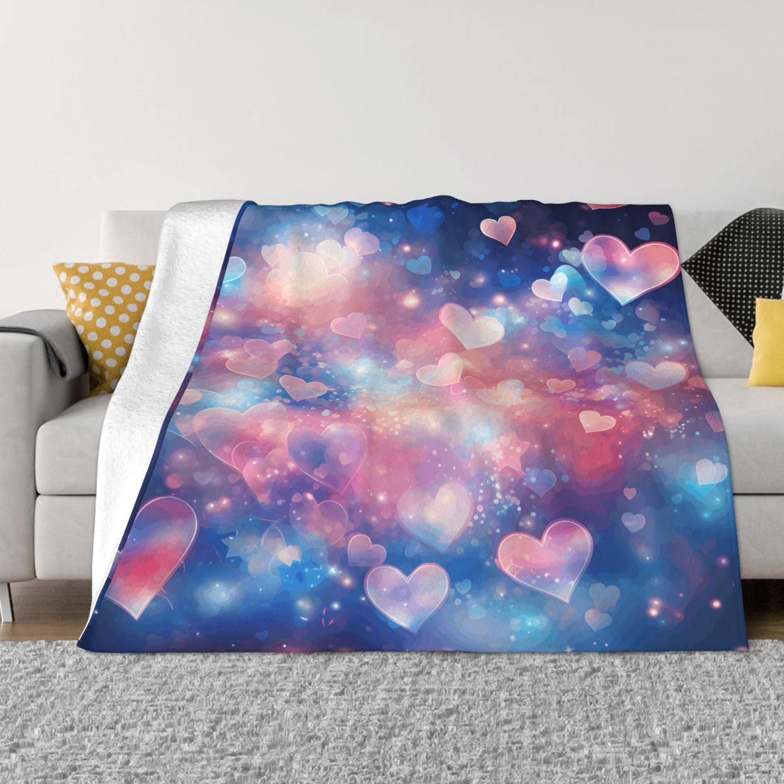 Couverture d'amour abstrait doux et chaud pour réchauffer les cœurs au lit