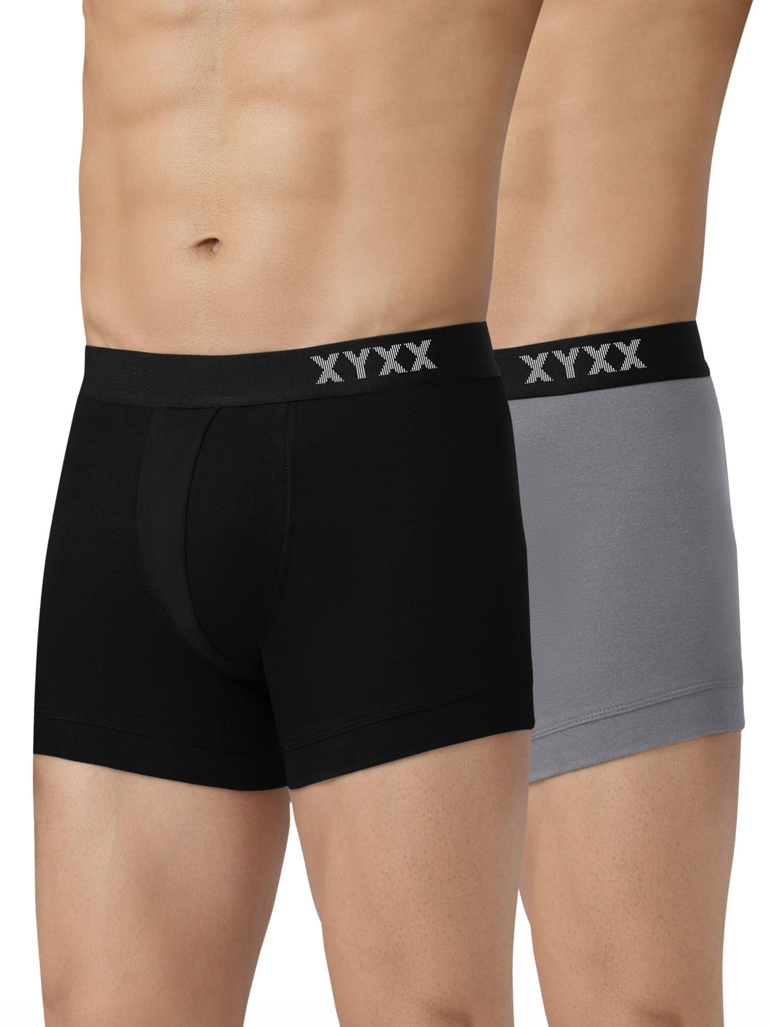 xyxx Men's Pace 100% Super Combed Cotton Regular Fit Solid Antibacterial Trunks with No Marks Waistband (Pack of 2)-picture-50
